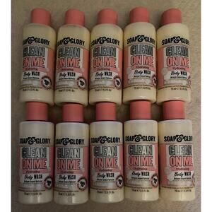 10 New SOAP & GLORY UK mini Lotion Body Wash CLEAN ON ME Hydrating Mandarin 75ML